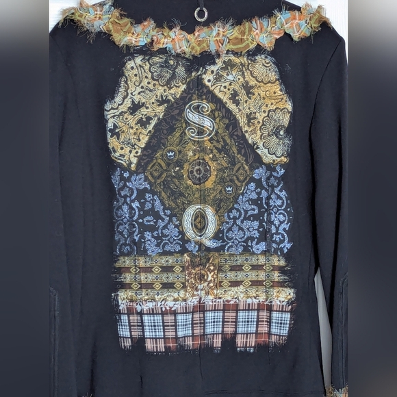 Save The Queen Black Blazer/Jacket w/Multicolored Textures & Graphics - Picture 8 of 16